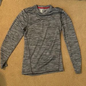 Medium grey and black, RBX ski long-sleeve shirt.